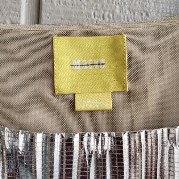 Maeve metalic gold pleated sleeveless top - Picture 3 of 13